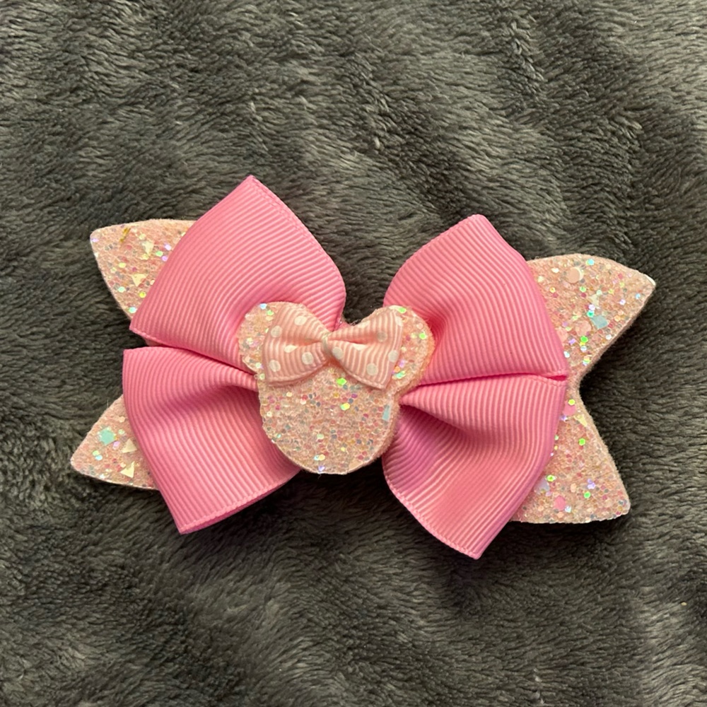 Girls Minnie Mouse Sparkly Bow